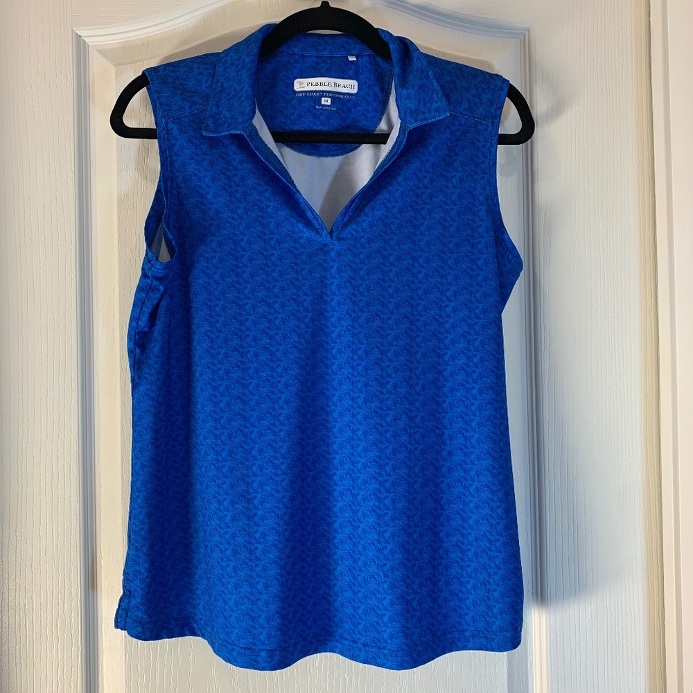 Pebble Beach Dry-Luxe Blue Golf Sleeveless Top – Women’s Medium